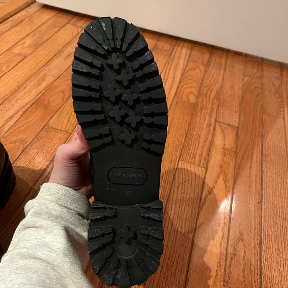 The Kooples NWOT Size 37 (US 7) black leather platform ankle boots - Picture 5 of 7